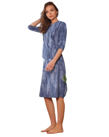 Seashells SEA-3 Light Denim A Line Swim Skirt 27" Length myselflingerie.com